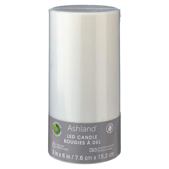 White 3&#x22; x 6&#x22; LED Outdoor Pillar Candle By Ashland&#xAE;